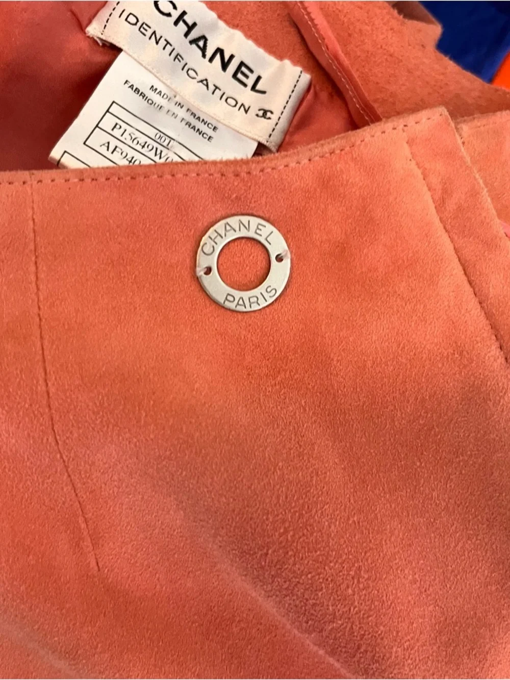 Chanel Vintage 1999 Salmon Pink Suede Goat Skin Pants FR 40 Rare